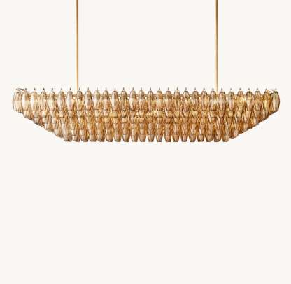 Modern Round/Rectangular/Funnel Smoke Glass Chandelier for Low-ceiling