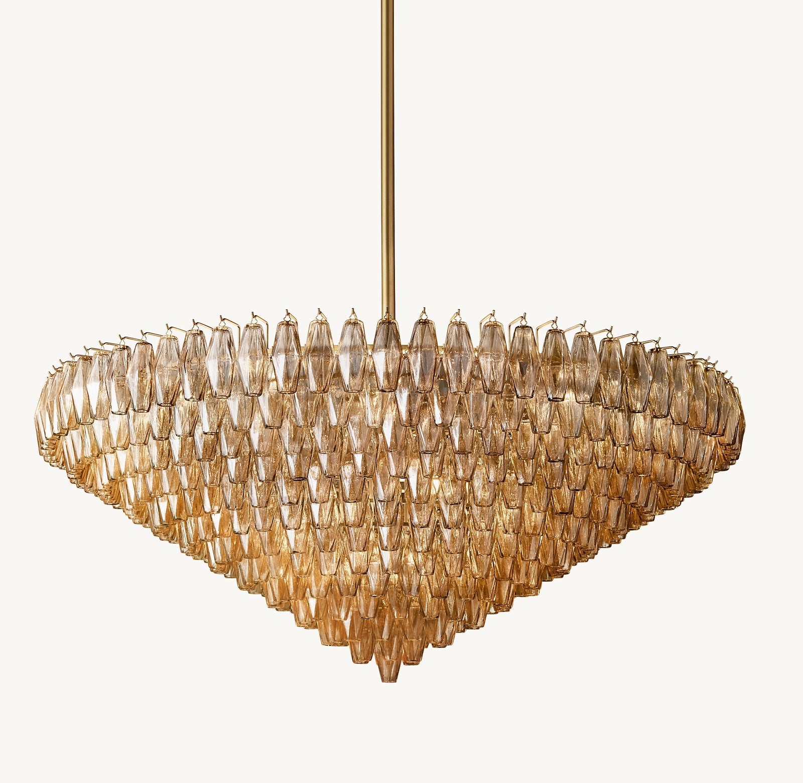 Modern Round/Rectangular/Funnel Smoke Glass Chandelier for Low-ceiling