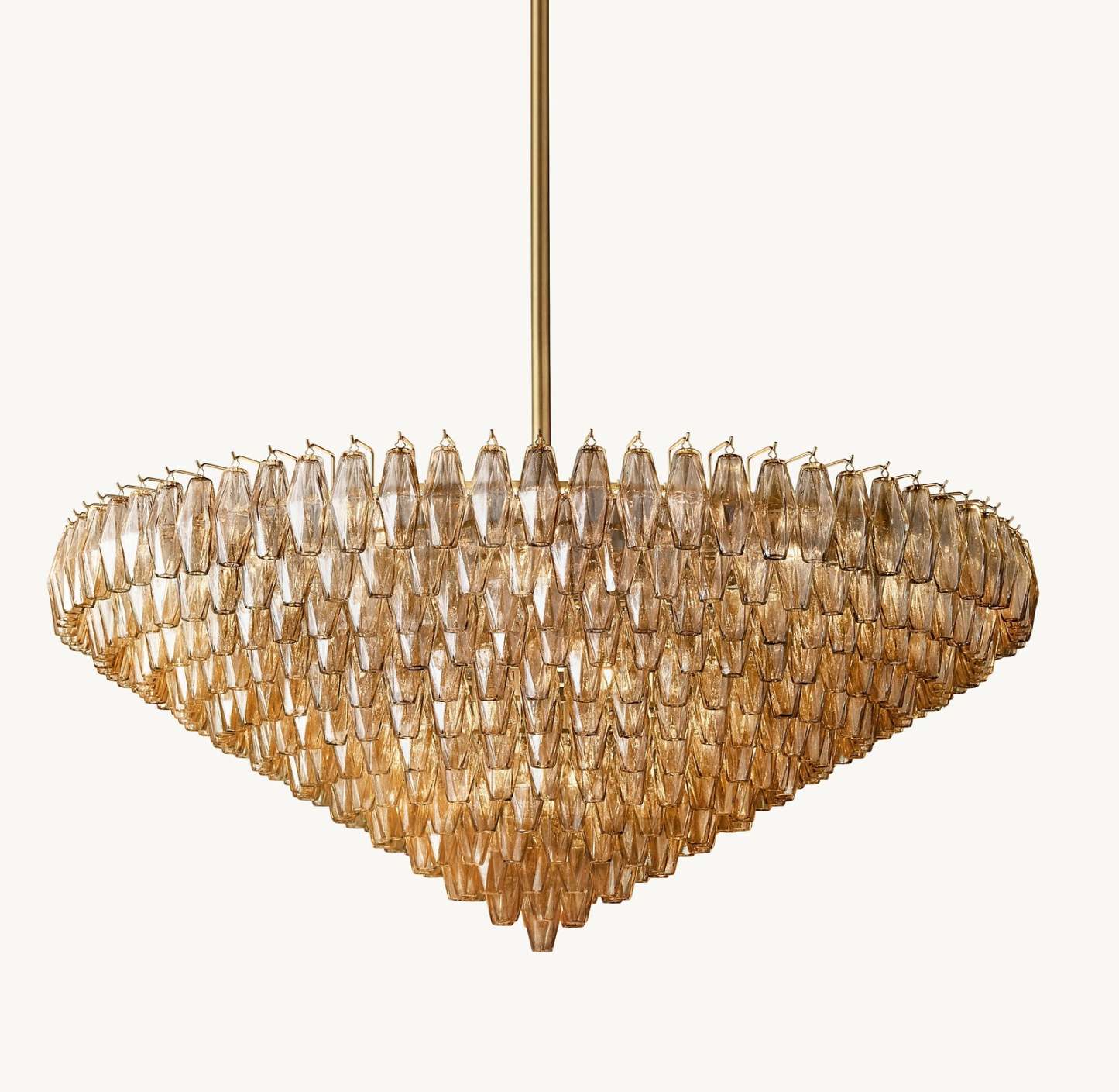 Modern Round/Rectangular/Funnel Smoke Glass Chandelier for Low-ceiling