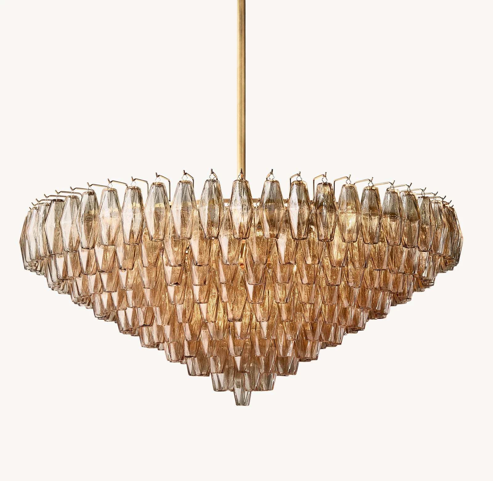 Modern Round/Rectangular/Funnel Smoke Glass Chandelier for Low-ceiling