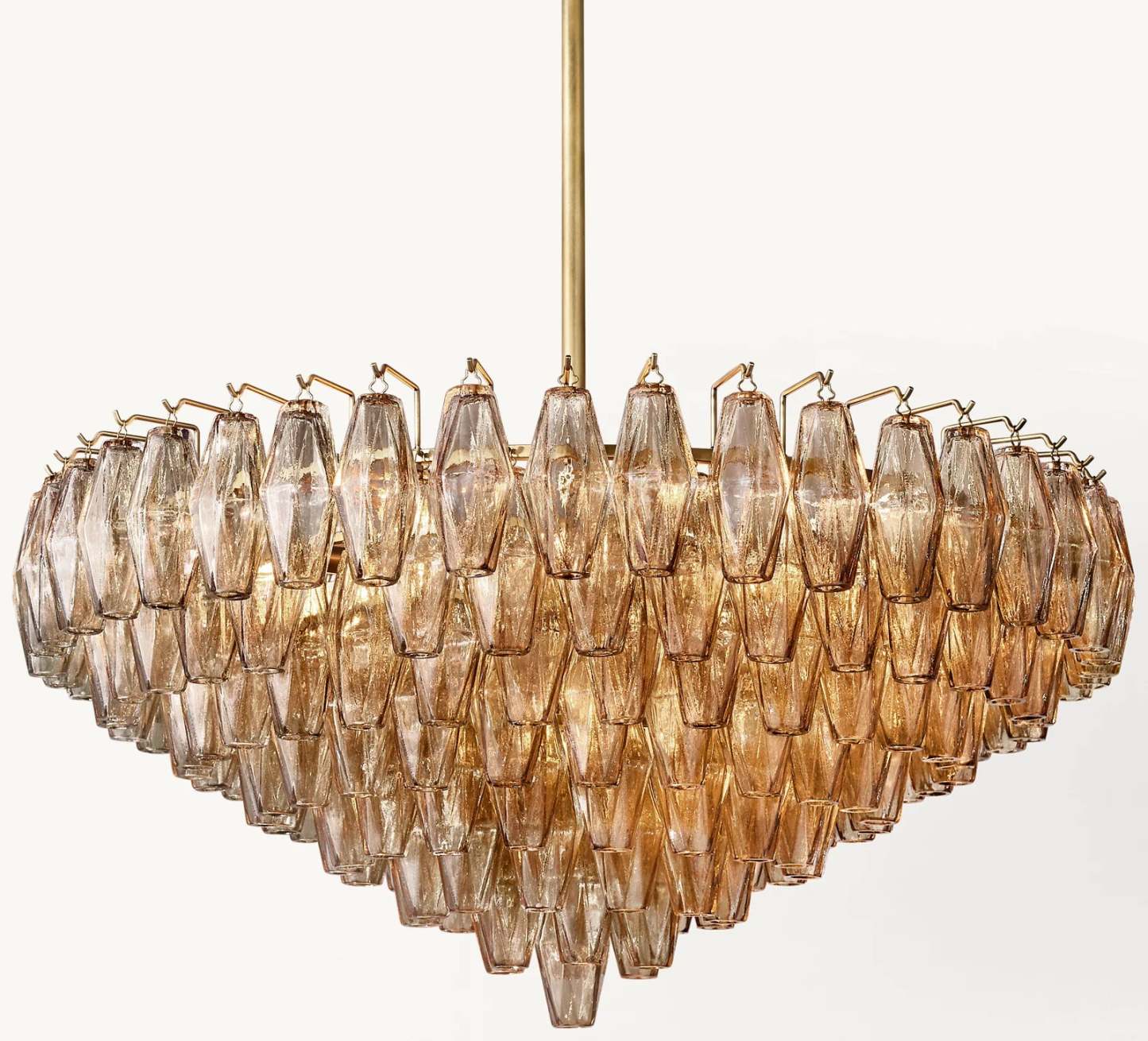 Modern Round/Rectangular/Funnel Smoke Glass Chandelier for Low-ceiling