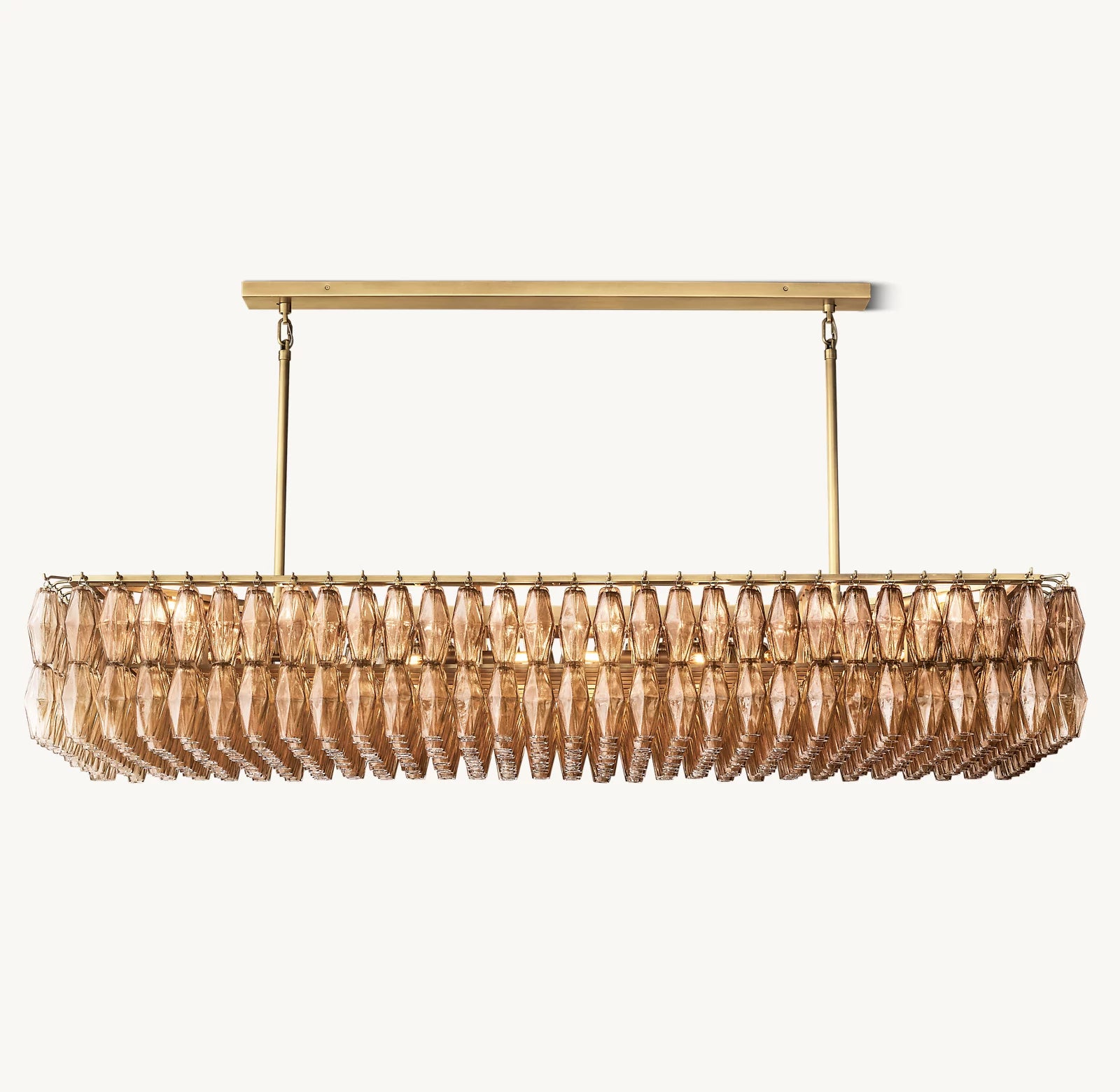 Modern Round/Rectangular/Funnel Smoke Glass Chandelier for Low-ceiling