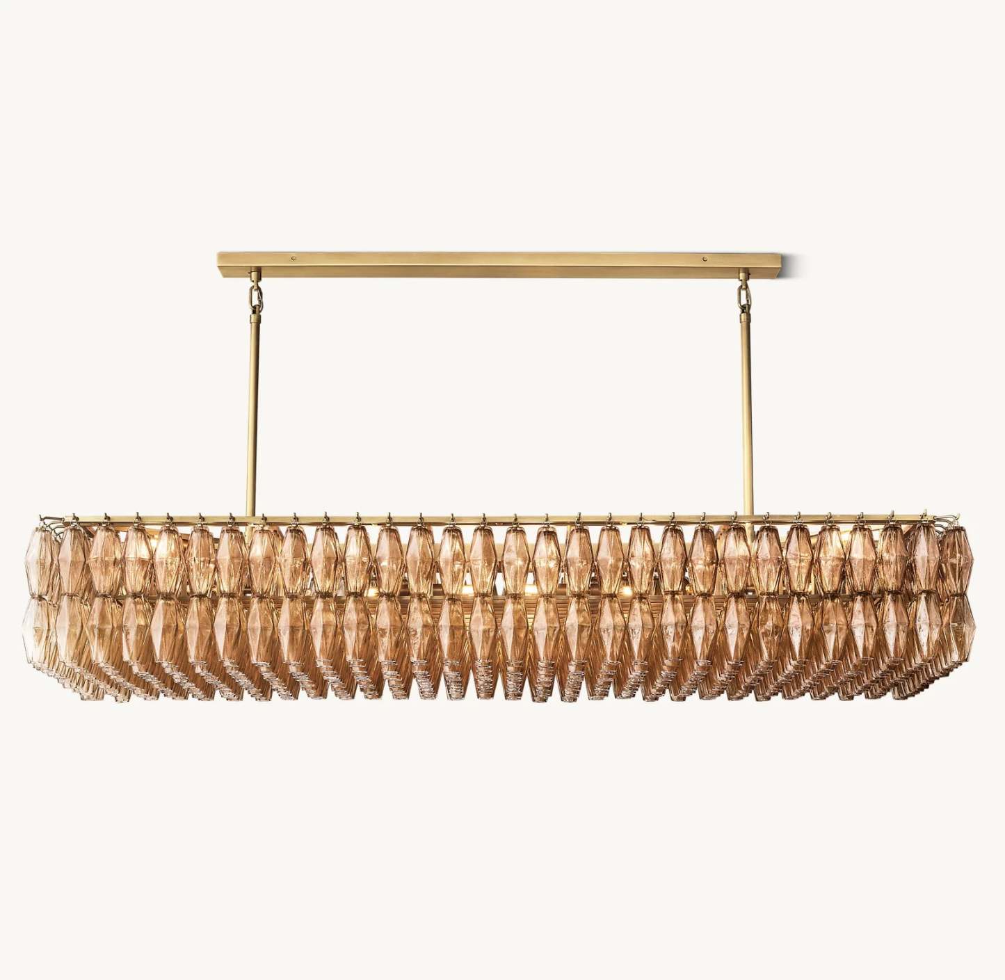 Modern Round/Rectangular/Funnel Smoke Glass Chandelier for Low-ceiling