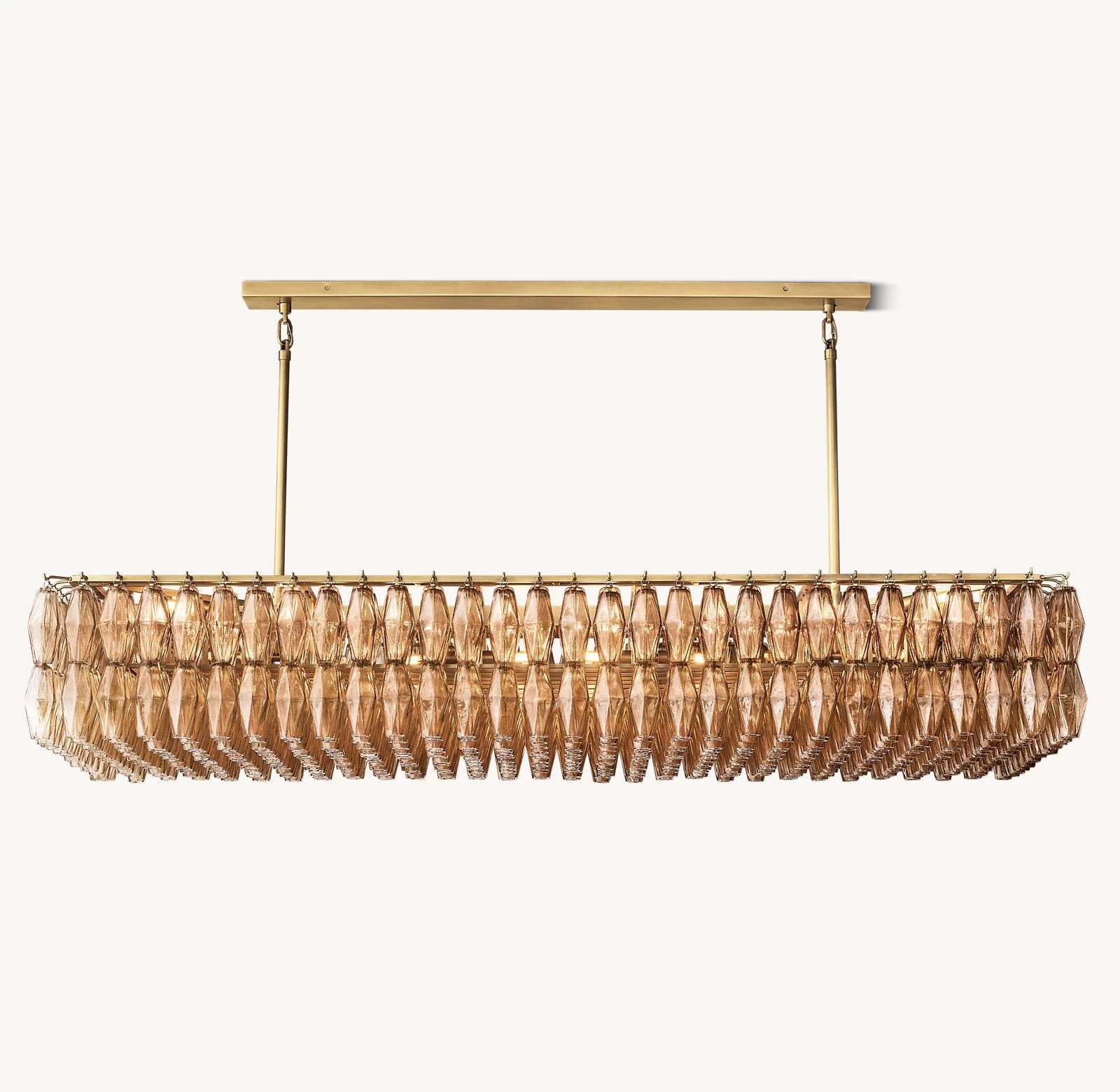 Modern Round/Rectangular/Funnel Smoke Glass Chandelier for Low-ceiling