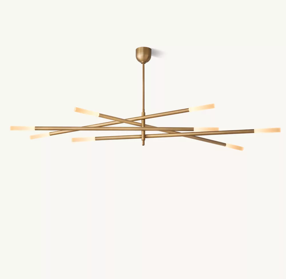 Rousseau 8-Light Mobile Etched Rod Chandelier