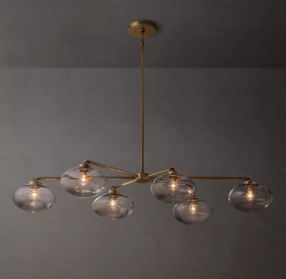 Cabrette Clear Glass Mobile Linear Chandelier 60'' 72''