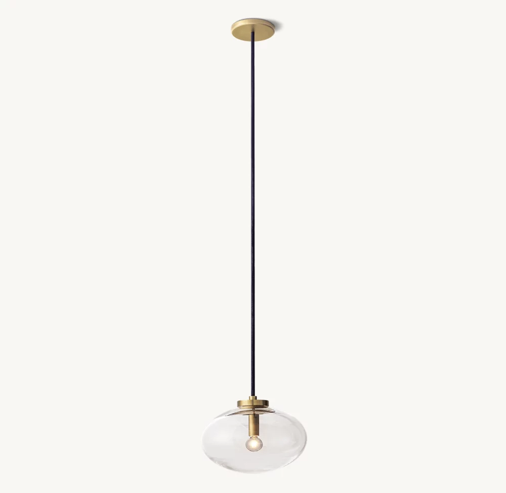 Cabrette Clear Glass Pendant 10''