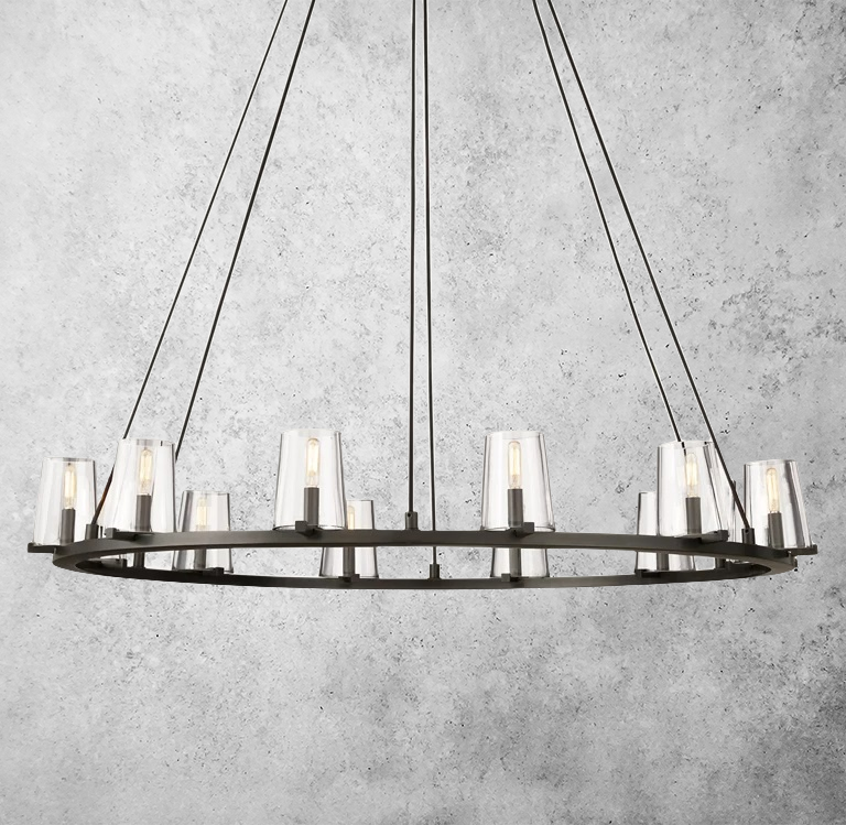 Kuseay Glass Round Chandelier 48"