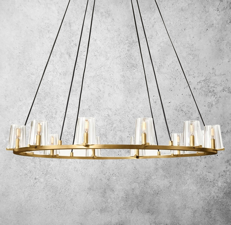 Kuseay Glass Round Chandelier 48"