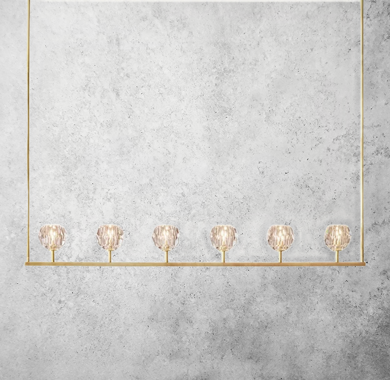 Bouble De Crystal Linear Chandelier 60"