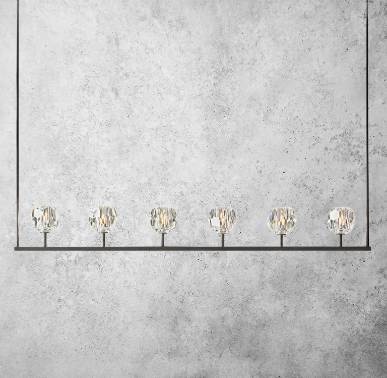 Bouble De Crystal Linear Chandelier 60"