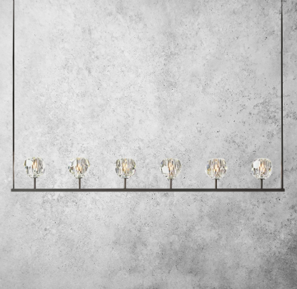 Bouble De Crystal Linear Chandelier 60"