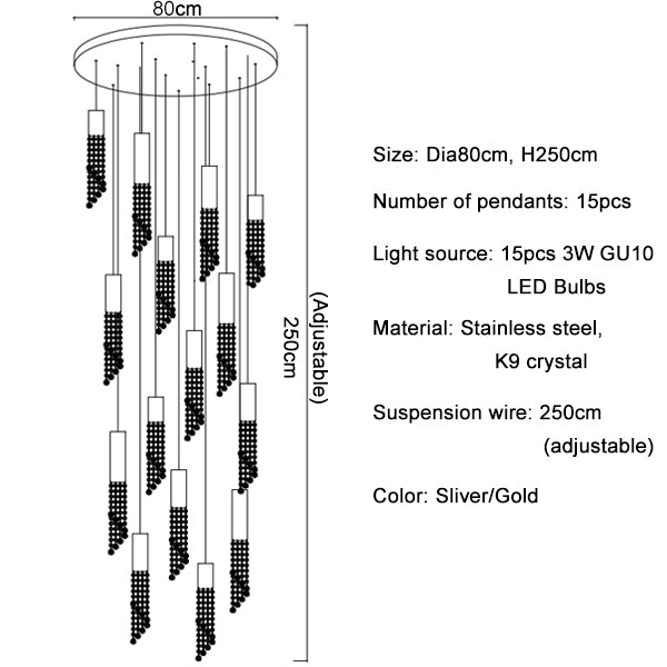 Canali Modern Crystal Pendant Chandelier-Sylvia Space