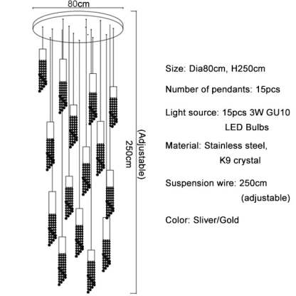 Canali Modern Crystal Pendant Chandelier-Sylvia Space