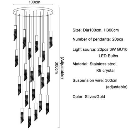 Canali Modern Crystal Pendant Chandelier-Sylvia Space