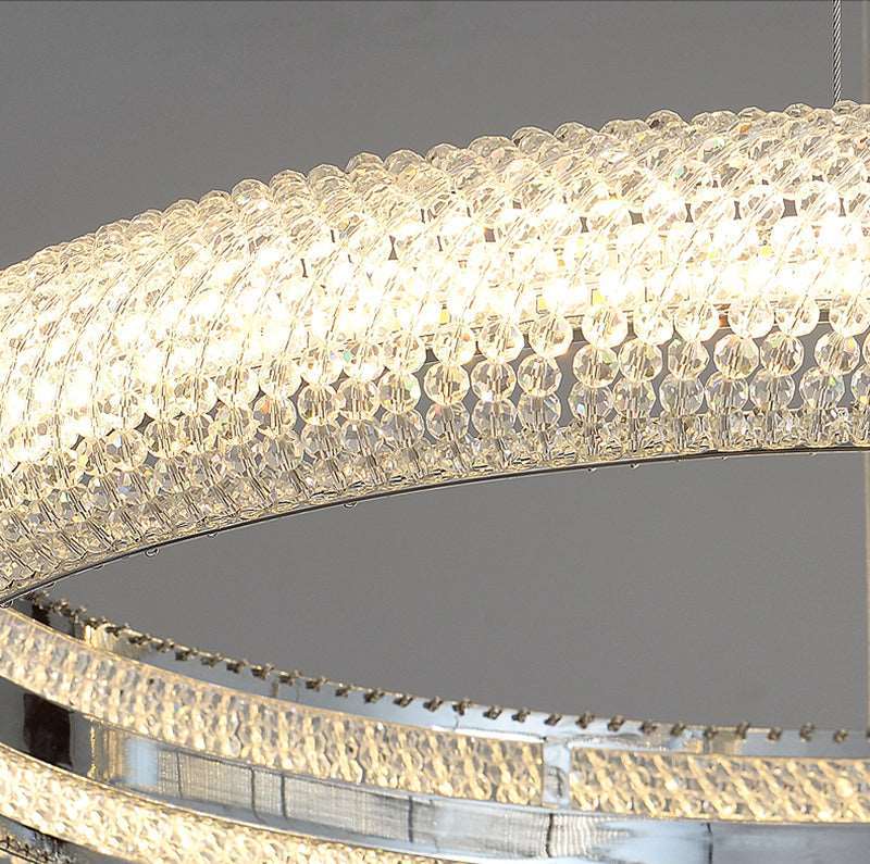 Bergamo Double Ring Modern Crystal Chandelier-Sylvia Space