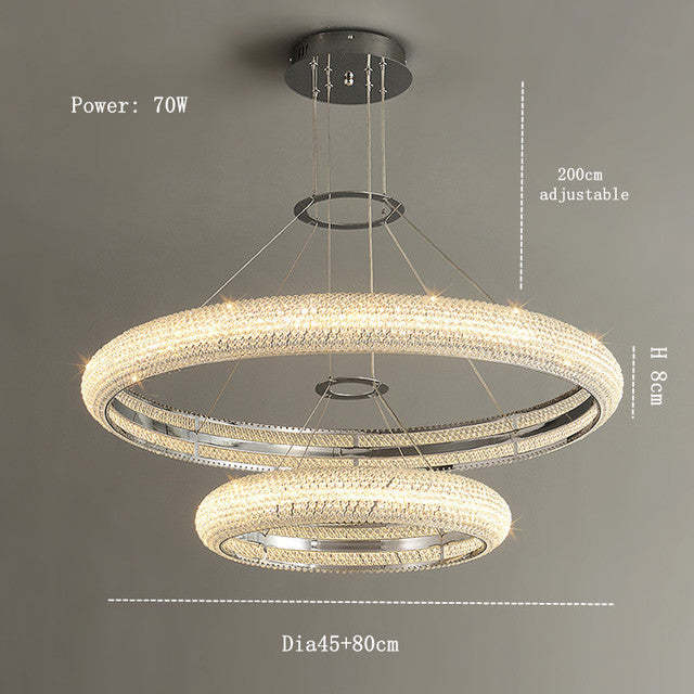 Bergamo Double Ring Modern Crystal Chandelier-Sylvia Space