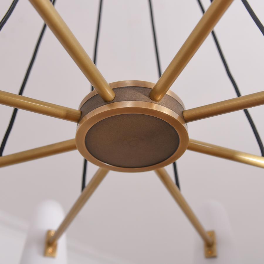 Gloria White Ceramics Round Chandelier 8 Lights-Sylvia Space