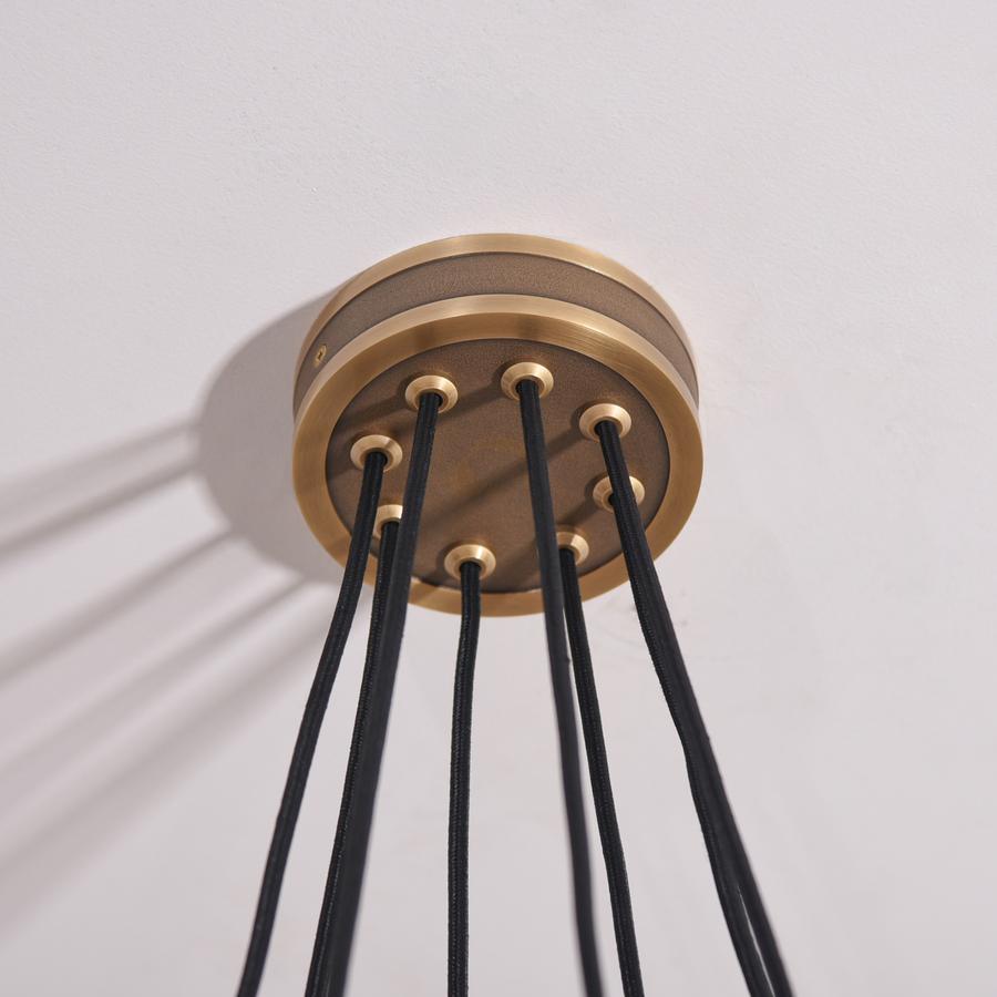 Gloria White Ceramics Round Chandelier 8 Lights-Sylvia Space