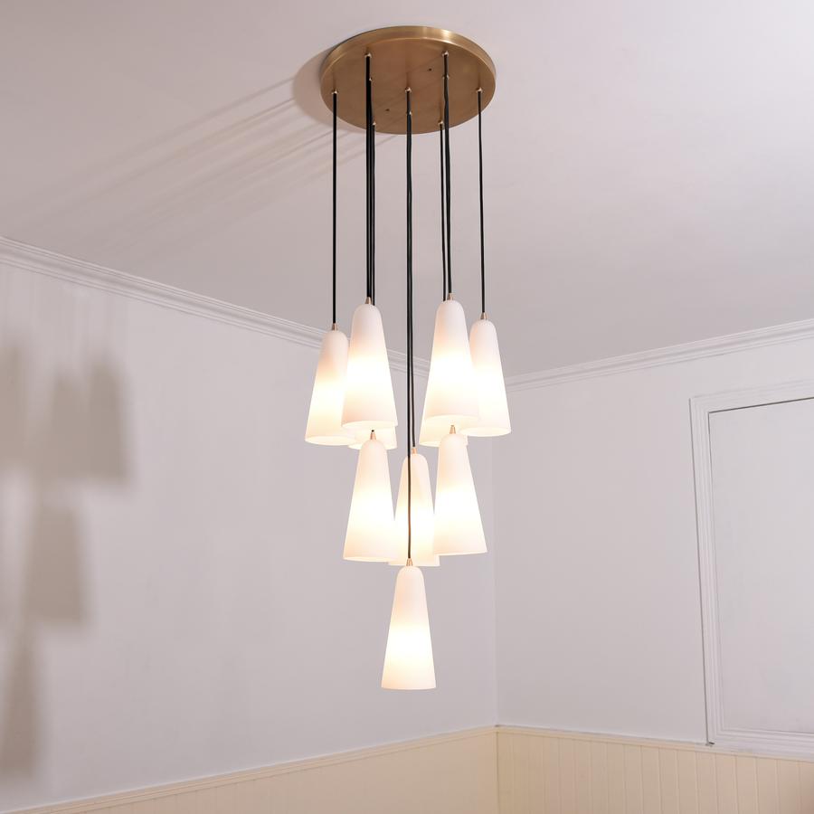 Gloria White Ceramics Round Chandelier 18''-Sylvia Space