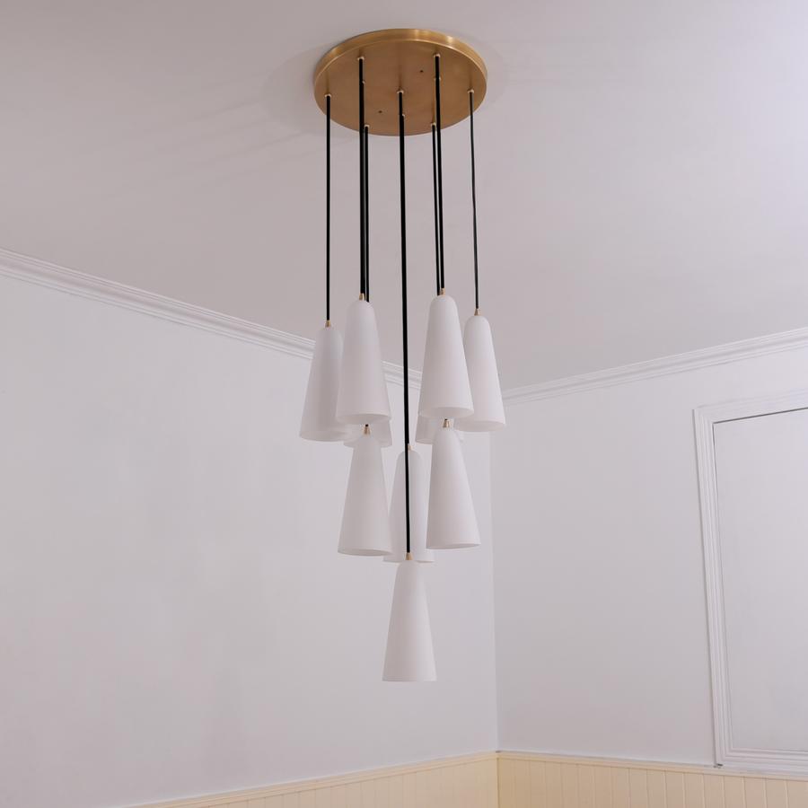 Gloria White Ceramics Round Chandelier 18''-Sylvia Space