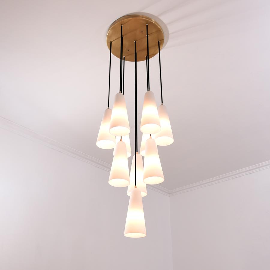 Gloria White Ceramics Round Chandelier 18''-Sylvia Space