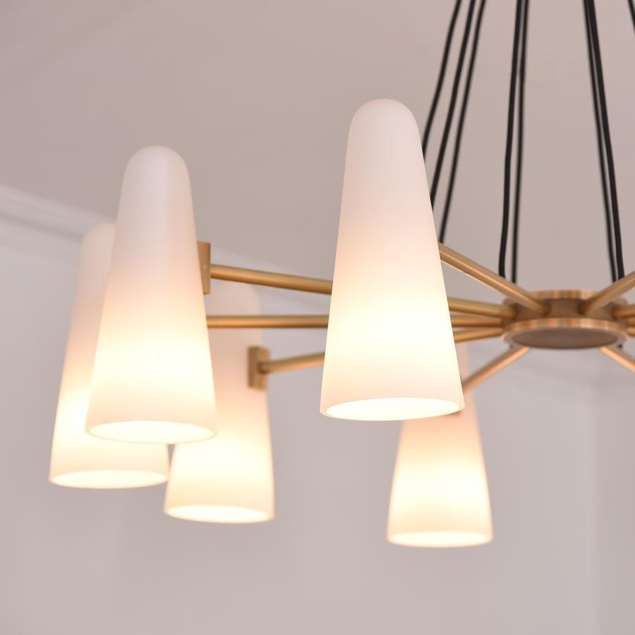 Gloria White Ceramics Round Chandelier 10 Lights-Sylvia Space