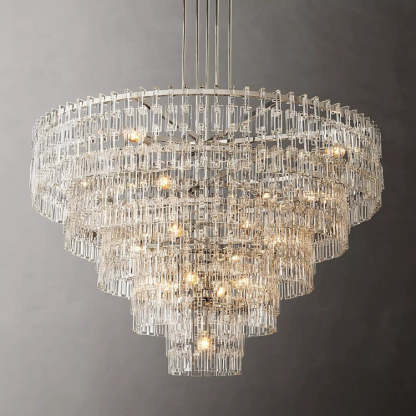 Mariogold Multi-Tier Crystal Chain Round Chandelier 36" 48" 60"