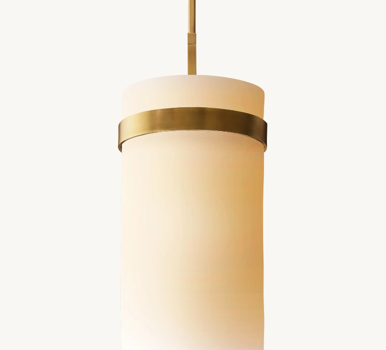 Ravelle Milk Glass Pendant 10"- custom finish Satin nickel
