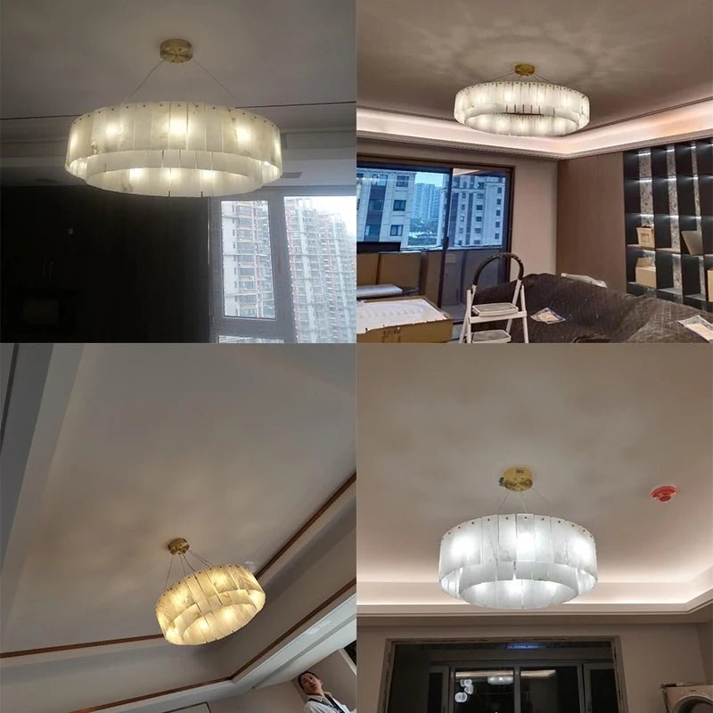 Regalis Alabaster Chandelier Light-Sylvia Space