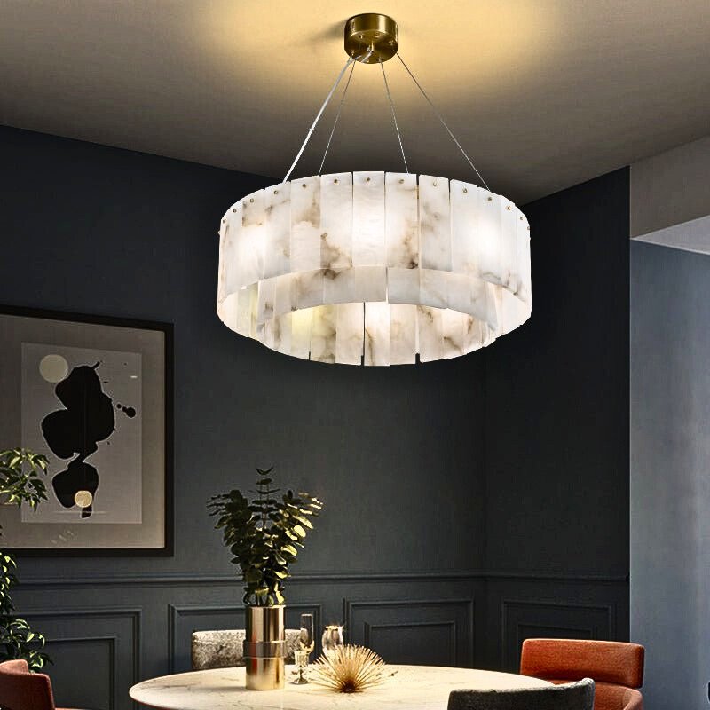 Regalis Alabaster Chandelier Light-Sylvia Space