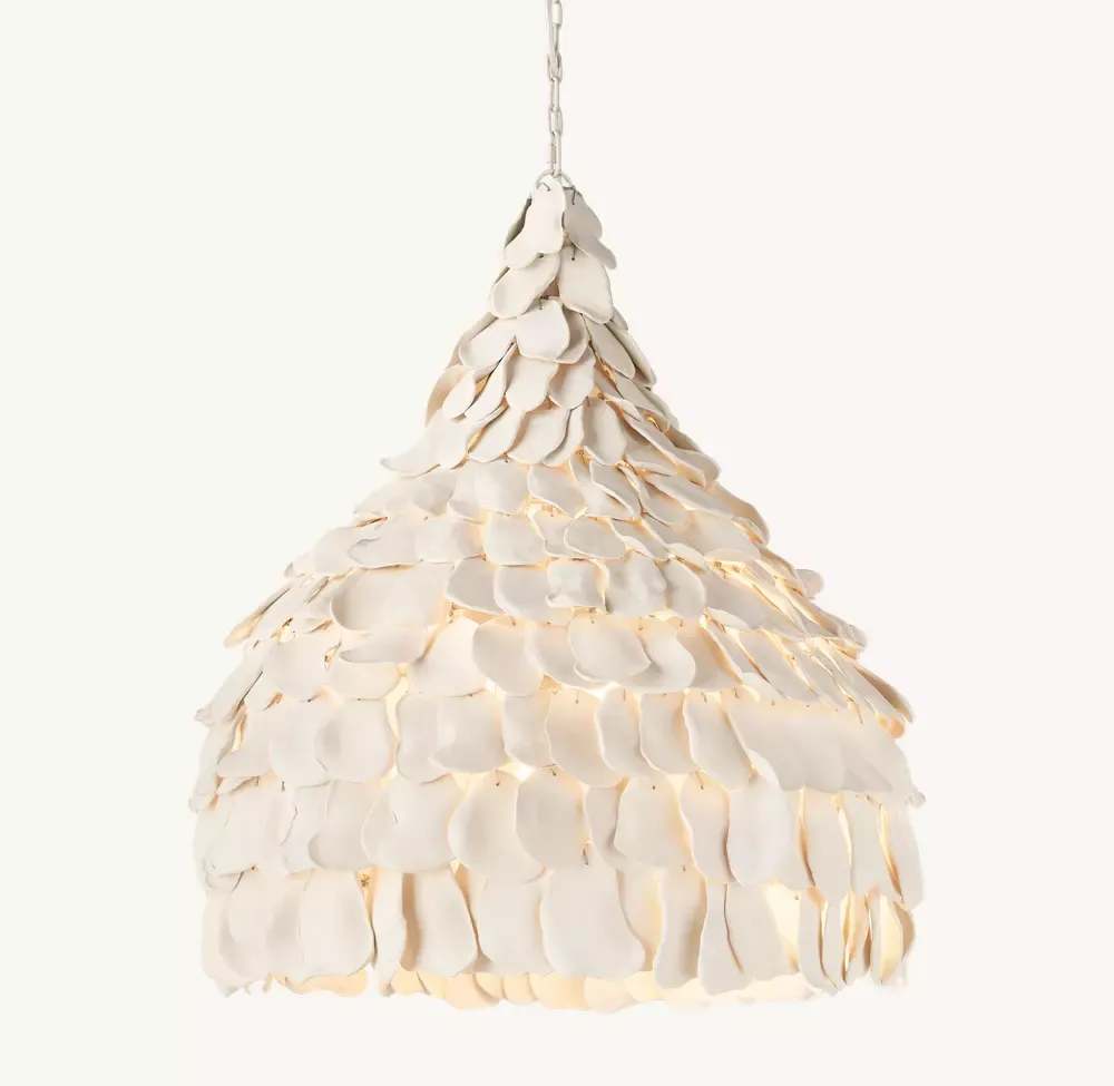 Handcrafted Clay Petal Pendant 22"D