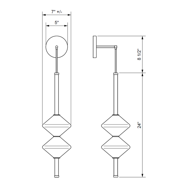 Gem2 Wall Sconce - Round Backplate