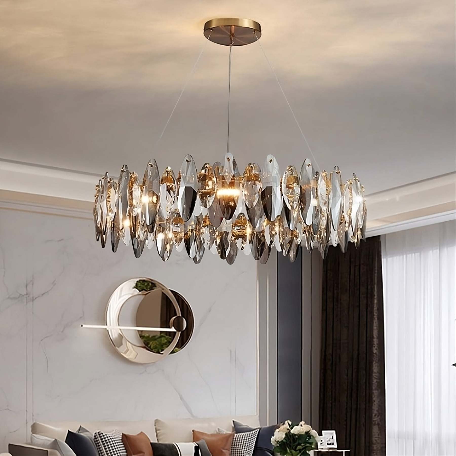 Lazzo Modern Crystal Chandelier-Sylvia Space