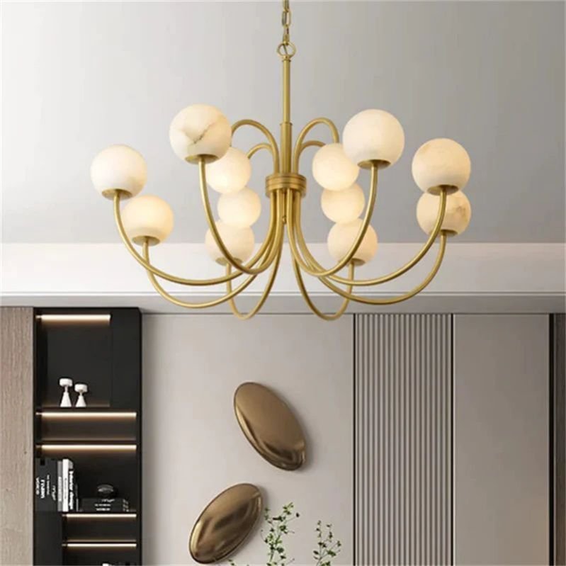 Sefet Alabaster Chandelier Light-Sylvia Space
