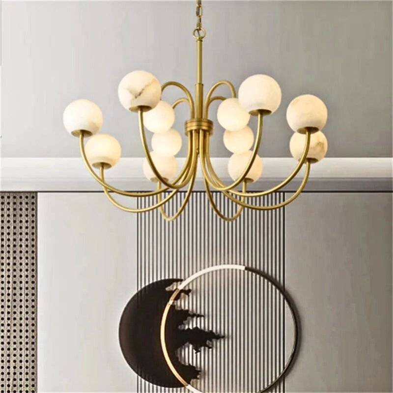 Sefet Alabaster Chandelier Light-Sylvia Space