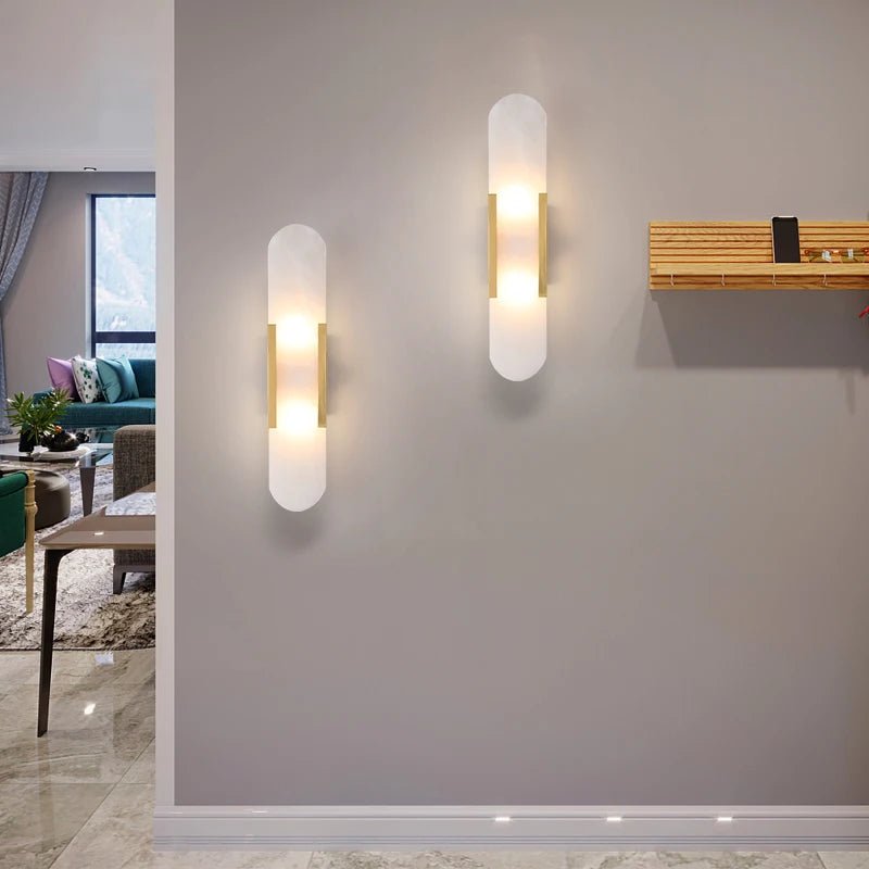 Synkrise Alabaster Wall Sconce-Sylvia Space