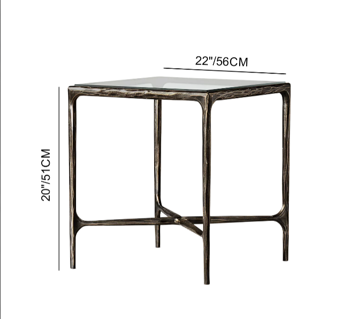 Thaddeus Marble Square Side Table  Customize - 22  X VERSION