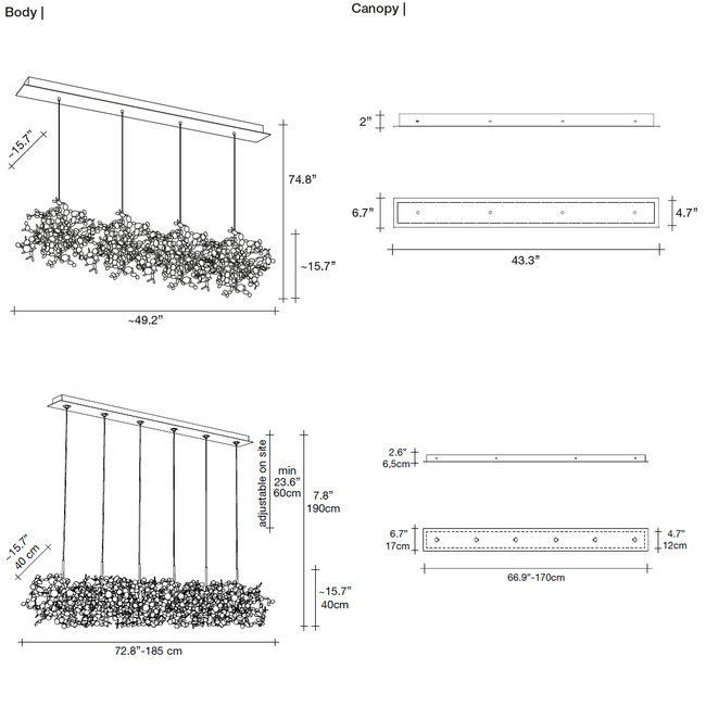 Argent Linear Chandelier