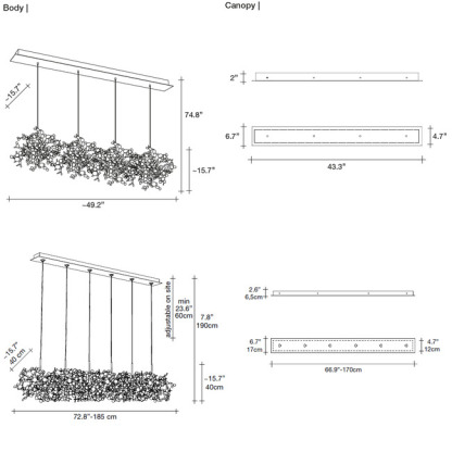 Argent Linear Chandelier