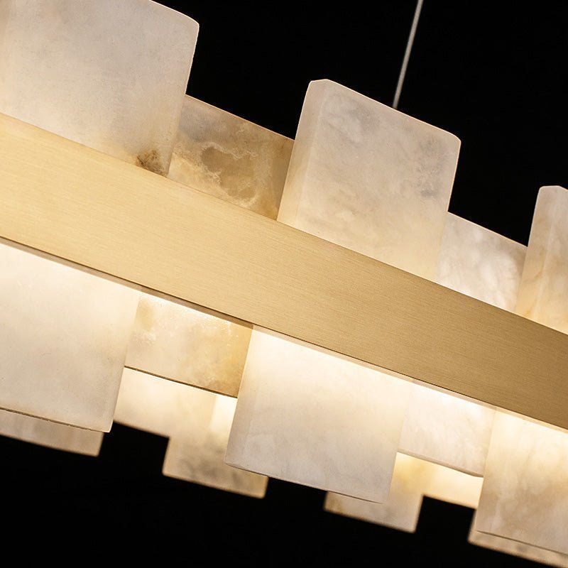 Varnaka Alabaster Chandelier Light-Sylvia Space