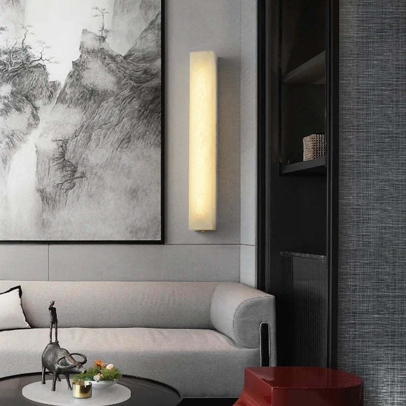 Vectis Alabaster Wall Sconce-Sylvia Space
