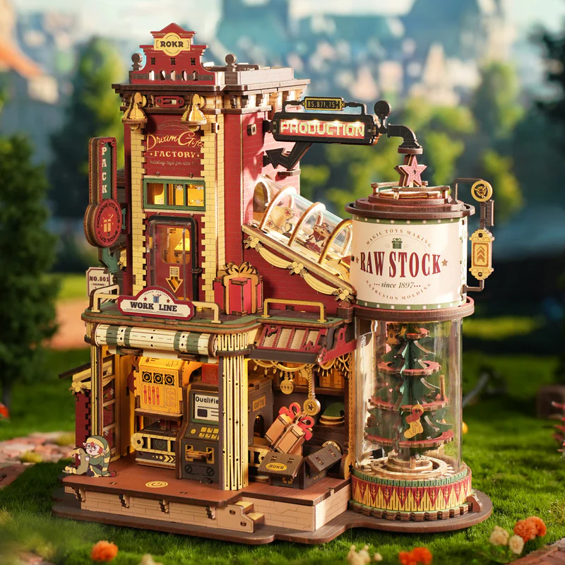Christmas Dream Gift Factory Wooden Music Box