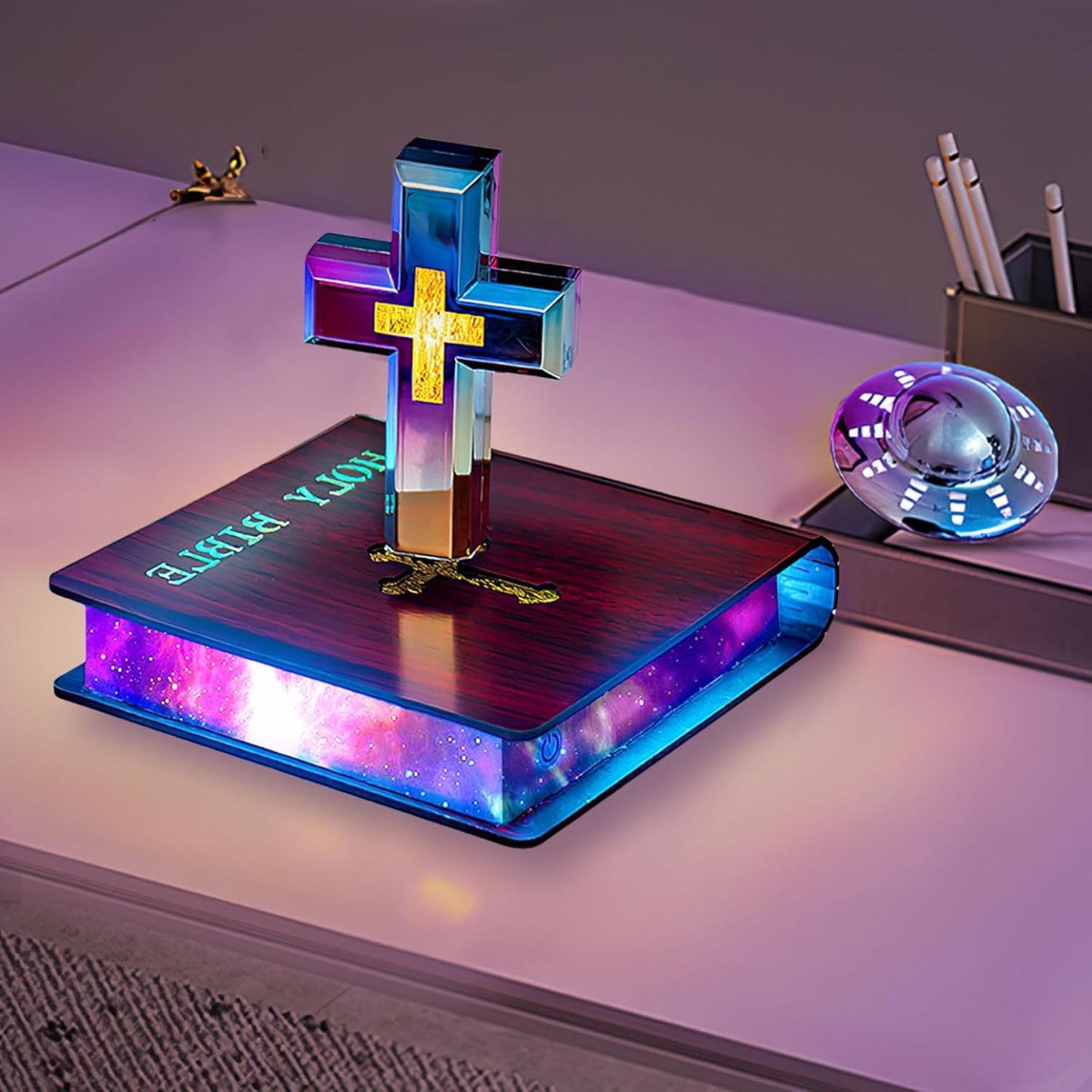 Levitating faith lamp