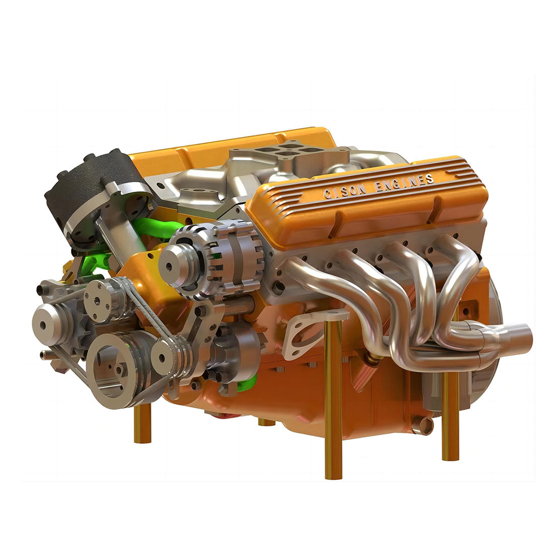 CISON Gasoline OHV V8 Small-block Engine Model Kits 4-Stroke 44cc Water-Cooled 1/6