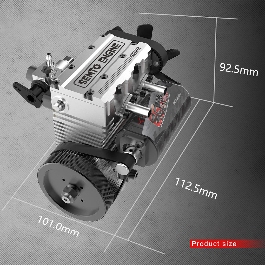 SEMTO ENGINE ST-NF2 DIY Build a Nitro 4 Stroke 2 Cylinder Engine Kit That Runs- FS-L200AC