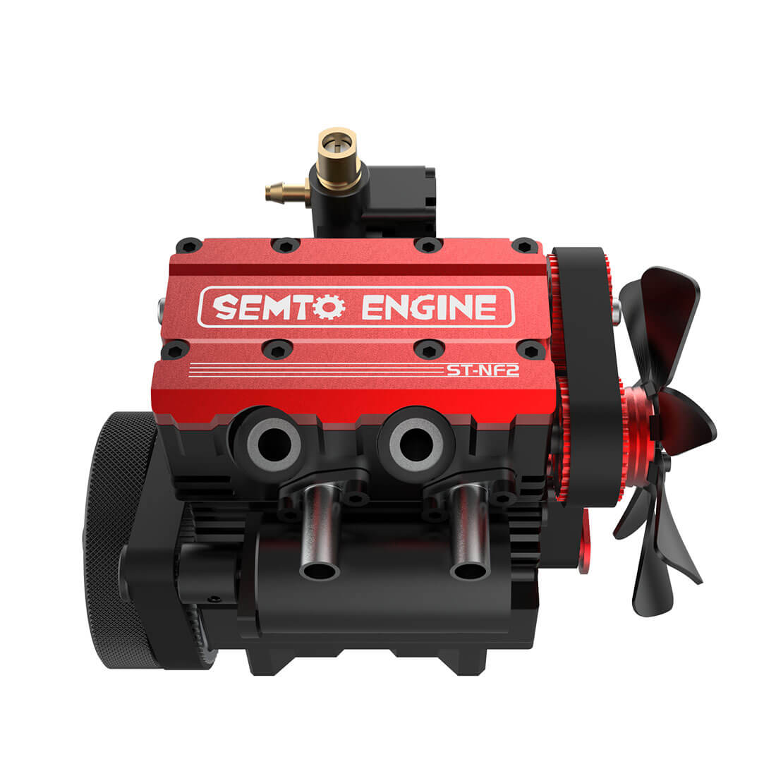 SEMTO ENGINE ST-NF2 DIY Build a Nitro 4 Stroke 2 Cylinder Engine Kit That Runs- FS-L200AC