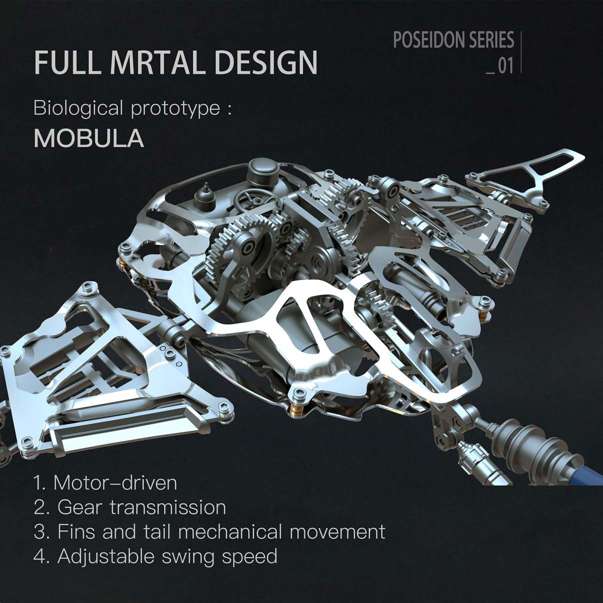 Steampunk Mobula Manta Ray Mechanical 3D Metal Model Building Kits 200 ...