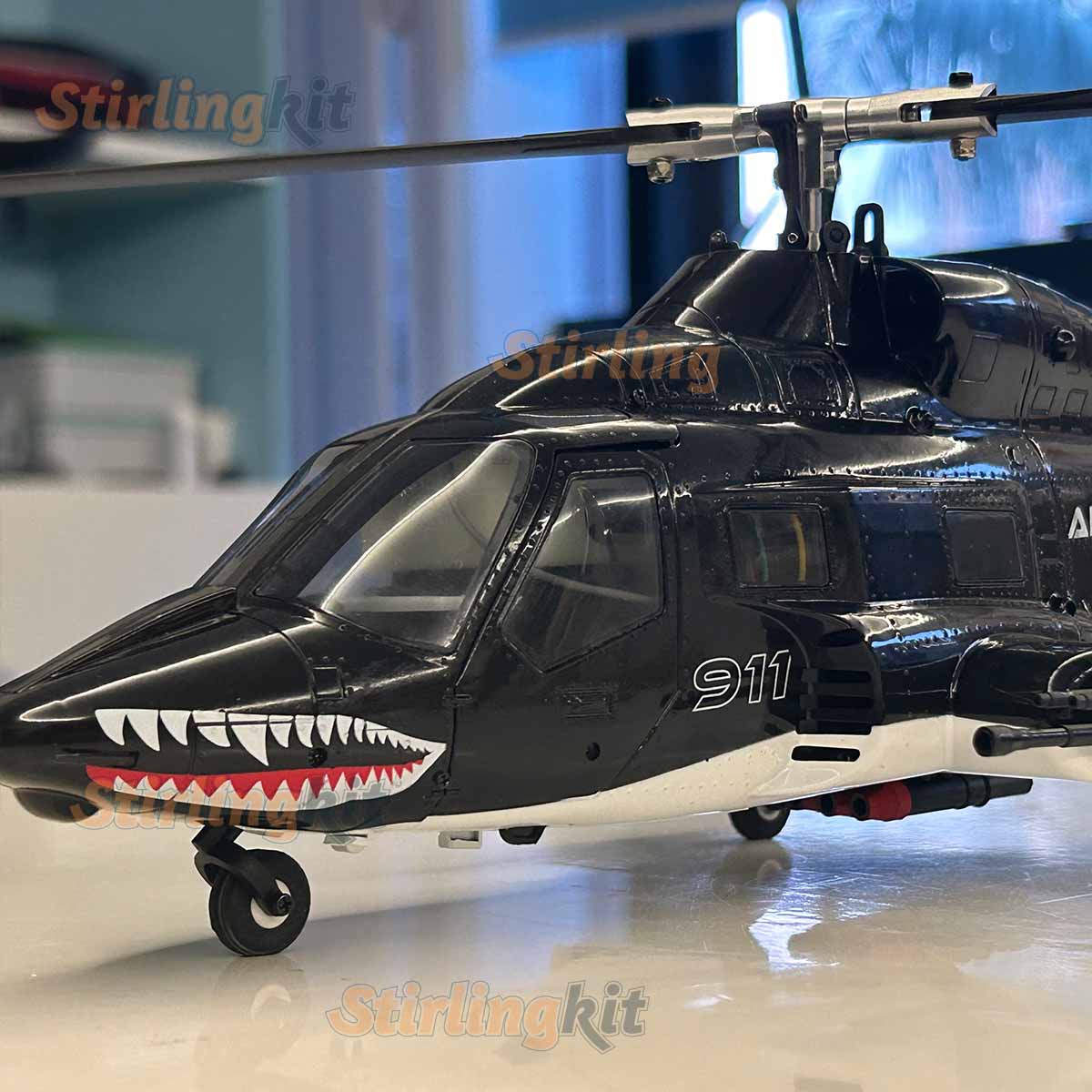 WOLFBUSH AW-911 Airwolf 1/34 Scale RC Helicopter Smart GPS 2.4G 9CH 6G/3D Stunt RC Airplane