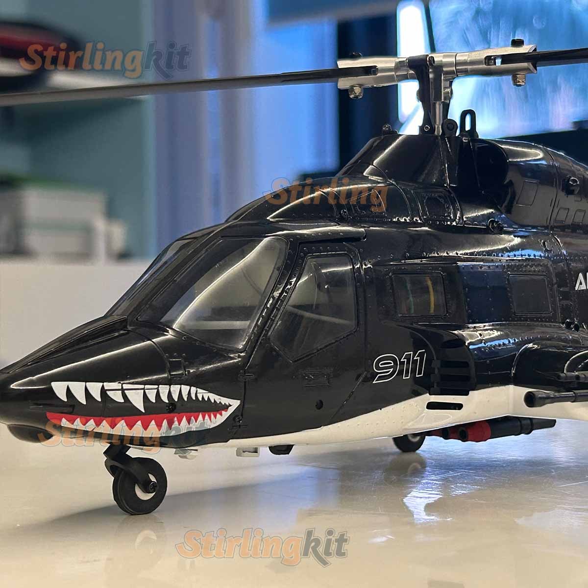 WOLFBUSH AW-911 Airwolf 1/34 Scale RC Helicopter Smart GPS 2.4G 9CH 6G/3D Stunt RC Airplane